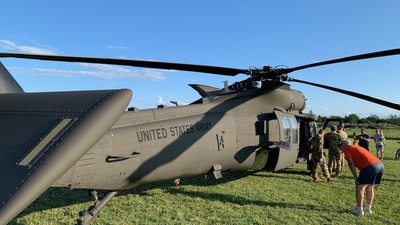National Guard Helicopter at Hillsborough's inaugural National Night Out 2023