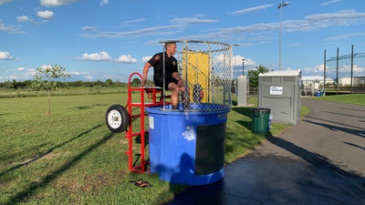 Dunk tank entertainment at Hillsborough's inaugural National Night Out 2023