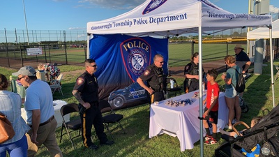Hillsborough Police Department Table at Hillsborough's inaugural National Night Out 2023 